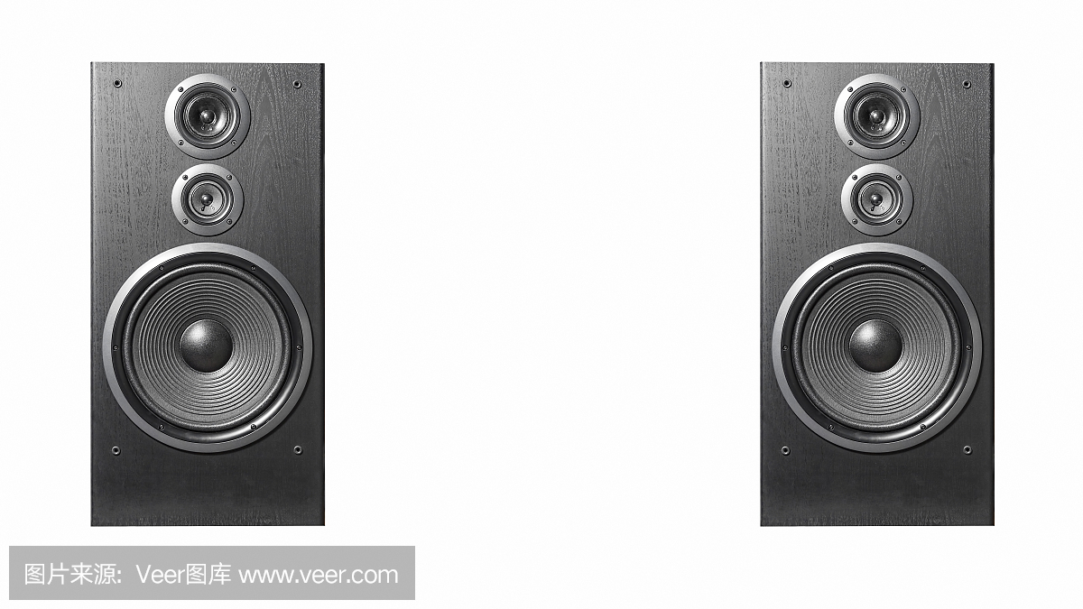 近距離播放高保真黑色揚(yáng)聲器。專業(yè)音響設(shè)備